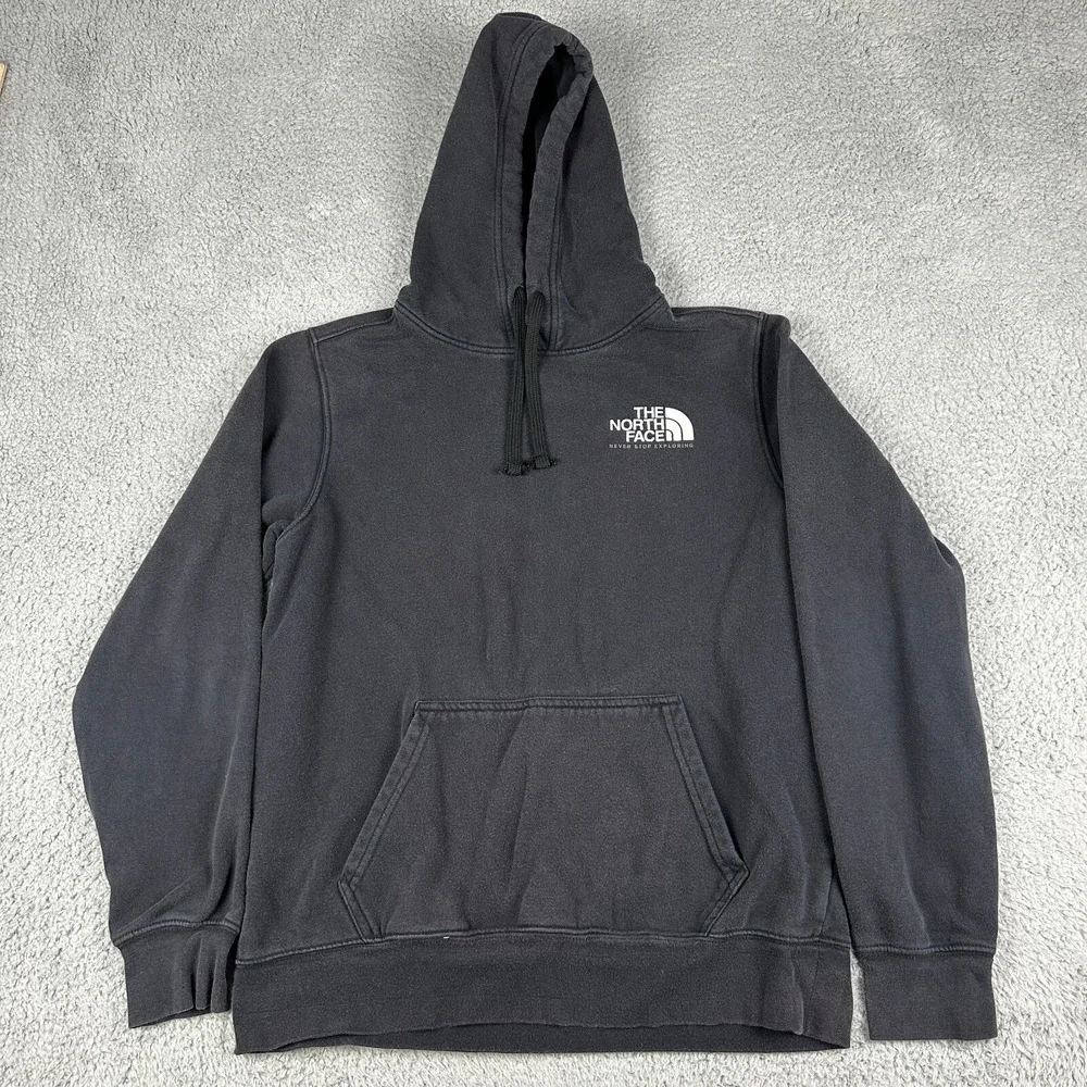 The North Face Hoodie Mens Small Black Pullover Hooded Sweatshirt